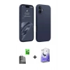 MARSİLYAN™- iPhone 16 Kılıf Kozmos Yansıma Özel Seri - Siyah Bilvis 5in1 5D Magic Hayalet Cam Ekran Koruyucu + Raze Metal Kamera Lens - SH