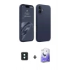 MARSİLYAN™- iPhone 16 Kılıf Kozmos Yansıma Özel Seri - Siyah Bilvis 5in1 5D Magic Hayalet Cam Ekran Koruyucu + PVD Metal Kamera Lens - YL