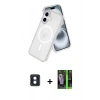 MARSİLYAN™- iPhone 16 Kılıf Nova Asil Prime - Şeffaf 360 Full Body Arka Koruyucu + PVD Metal Kamera Lens - MI