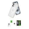 MARSİLYAN™- iPhone 16 Kılıf Nova Asil Prime - Şeffaf 360 Full Body Arka Koruyucu + Raze Metal Kamera Lens - BZ