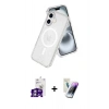 MARSİLYAN™- iPhone 16 Kılıf Nova Asil Prime - Şeffaf Pasifik Cam Ekran Koruyucu + Bilvis Titan Kamera Lens - GS