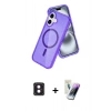 MARSİLYAN™- iPhone 16 Kılıf Nova Asil Prime - Şeffaf Pasifik Cam Ekran Koruyucu + PVD Metal Kamera Lens - PE