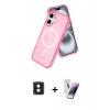 MARSİLYAN™- iPhone 16 Kılıf Nova Asil Prime - Şeffaf Pasifik Cam Ekran Koruyucu + PVD Metal Kamera Lens - PE