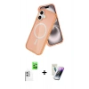 MARSİLYAN™- iPhone 16 Kılıf Nova Asil Prime - Şeffaf Pasifik Cam Ekran Koruyucu + Raze Metal Kamera Lens - BZ