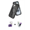 MARSİLYAN™- iPhone 16 Kılıf Nova Asil Prime - Şeffaf Pasifik Cam Ekran Koruyucu + Bilvis Titan Kamera Lens - SH