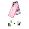 MARSİLYAN™- iPhone 16 Kılıf Nova Asil Prime - Şeffaf Pasifik Cam Ekran Koruyucu + Raze Metal Kamera Lens - SH