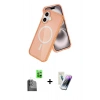 MARSİLYAN™- iPhone 16 Kılıf Nova Asil Prime - Şeffaf Pasifik Cam Ekran Koruyucu + Raze Metal Kamera Lens - SH