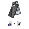 MARSİLYAN™- iPhone 16 Kılıf Nova Asil Prime - Şeffaf Pasifik Cam Ekran Koruyucu + Bilvis Titan Kamera Lens - YL