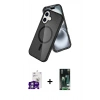 MARSİLYAN™- iPhone 16 Kılıf Nova Asil Prime - Siyah 360 Mat Full Body Arka Koruyucu + Bilvis Titan Kamera Lens - GS