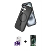 MARSİLYAN™- iPhone 16 Kılıf Nova Asil Prime - Siyah 360 Mat Full Body Arka Koruyucu + Bilvis Titan Kamera Lens - PE