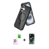MARSİLYAN™- iPhone 16 Kılıf Nova Asil Prime - Siyah 360 Mat Full Body Arka Koruyucu + Raze Metal Kamera Lens - PE
