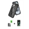 MARSİLYAN™- iPhone 16 Kılıf Nova Asil Prime - Siyah 360 Mat Full Body Arka Koruyucu + Raze Metal Kamera Lens - SH