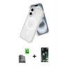 MARSİLYAN™- iPhone 16 Kılıf Nova Asil Prime - Siyah 360 Mat Full Body Arka Koruyucu + Raze Metal Kamera Lens - SH