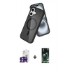 MARSİLYAN™- iPhone 16 Kılıf Nova Asil Prime - Siyah 360 Mat Full Body Arka Koruyucu + Bilvis Titan Kamera Lens - YL