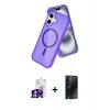 MARSİLYAN™- iPhone 16 Kılıf Nova Asil Prime - Siyah 3D Antistatik Hayalet Cam Ekran Koruyucu + Bilvis Titan Kamera Lens - GS