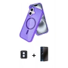 MARSİLYAN™- iPhone 16 Kılıf Nova Asil Prime - Siyah 3D Antistatik Hayalet Cam Ekran Koruyucu + PVD Metal Kamera Lens - MI