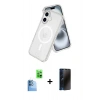 MARSİLYAN™- iPhone 16 Kılıf Nova Asil Prime - Siyah 3D Antistatik Hayalet Cam Ekran Koruyucu + Raze Metal Kamera Lens - LT