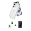 MARSİLYAN™- iPhone 16 Kılıf Nova Asil Prime - Siyah 3D Antistatik Hayalet Cam Ekran Koruyucu + Raze Metal Kamera Lens - PE
