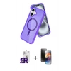 MARSİLYAN™- iPhone 16 Kılıf Nova Asil Prime - Siyah 3D Antistatik Mat Seramik Nano Ekran Koruyucu + Bilvis Titan Kamera Lens - GS