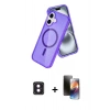 MARSİLYAN™- iPhone 16 Kılıf Nova Asil Prime - Siyah 3D Antistatik Mat Seramik Nano Ekran Koruyucu + PVD Metal Kamera Lens - PE