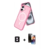 MARSİLYAN™- iPhone 16 Kılıf Nova Asil Prime - Siyah 3D Antistatik Mat Seramik Nano Ekran Koruyucu + PVD Metal Kamera Lens - PE