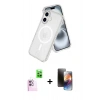 MARSİLYAN™- iPhone 16 Kılıf Nova Asil Prime - Siyah 3D Antistatik Mat Seramik Nano Ekran Koruyucu + Raze Metal Kamera Lens - PE