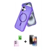 MARSİLYAN™- iPhone 16 Kılıf Nova Asil Prime - Siyah 3D Antistatik Mat Seramik Nano Ekran Koruyucu + Raze Metal Kamera Lens - PE