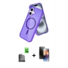 MARSİLYAN™- iPhone 16 Kılıf Nova Asil Prime - Siyah 3D Antistatik Mat Seramik Nano Ekran Koruyucu + Raze Metal Kamera Lens - SH