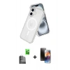 MARSİLYAN™- iPhone 16 Kılıf Nova Asil Prime - Siyah 3D Antistatik Mat Seramik Nano Ekran Koruyucu + Raze Metal Kamera Lens - SH