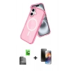 MARSİLYAN™- iPhone 16 Kılıf Nova Asil Prime - Siyah 3D Antistatik Mat Seramik Nano Ekran Koruyucu + Raze Metal Kamera Lens - SH