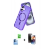MARSİLYAN™- iPhone 16 Kılıf Nova Asil Prime - Siyah 3D Antistatik Mat Seramik Nano Ekran Koruyucu + Raze Metal Kamera Lens - LT