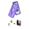MARSİLYAN™- iPhone 16 Kılıf Nova Asil Prime - Siyah 3D Antistatik Mat Seramik Nano Ekran Koruyucu + Raze Metal Kamera Lens - BZ