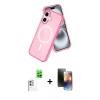 MARSİLYAN™- iPhone 16 Kılıf Nova Asil Prime - Siyah 3D Antistatik Mat Seramik Nano Ekran Koruyucu + Raze Metal Kamera Lens - BZ