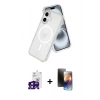 MARSİLYAN™- iPhone 16 Kılıf Nova Asil Prime - Siyah 3D Antistatik Mat Seramik Nano Ekran Koruyucu + Bilvis Titan Kamera Lens - SH