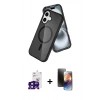 MARSİLYAN™- iPhone 16 Kılıf Nova Asil Prime - Siyah 3D Antistatik Mat Seramik Nano Ekran Koruyucu + Bilvis Titan Kamera Lens - SH