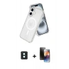 MARSİLYAN™- iPhone 16 Kılıf Nova Asil Prime - Siyah 3D Antistatik Mat Seramik Nano Ekran Koruyucu + PVD Metal Kamera Lens - YL