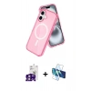 MARSİLYAN™- iPhone 16 Kılıf Nova Asil Prime - Siyah 3D Antistatik Seramik Nano Ekran Koruyucu + Bilvis Titan Kamera Lens - PE