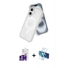 MARSİLYAN™- iPhone 16 Kılıf Nova Asil Prime - Siyah 3D Antistatik Seramik Nano Ekran Koruyucu + Bilvis Titan Kamera Lens - GS