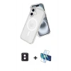 MARSİLYAN™- iPhone 16 Kılıf Nova Asil Prime - Siyah 3D Antistatik Seramik Nano Ekran Koruyucu + PVD Metal Kamera Lens - PE