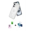 MARSİLYAN™- iPhone 16 Kılıf Nova Asil Prime - Siyah 3D Antistatik Seramik Nano Ekran Koruyucu + Raze Metal Kamera Lens - PE