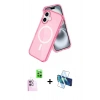 MARSİLYAN™- iPhone 16 Kılıf Nova Asil Prime - Siyah 3D Antistatik Seramik Nano Ekran Koruyucu + Raze Metal Kamera Lens - PE