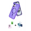 MARSİLYAN™- iPhone 16 Kılıf Nova Asil Prime - Siyah 3D Antistatik Seramik Nano Ekran Koruyucu + Raze Metal Kamera Lens - PE