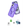 MARSİLYAN™- iPhone 16 Kılıf Nova Asil Prime - Siyah 3D Antistatik Seramik Nano Ekran Koruyucu + Raze Metal Kamera Lens - BZ