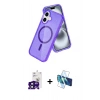 MARSİLYAN™- iPhone 16 Kılıf Nova Asil Prime - Siyah 3D Antistatik Seramik Nano Ekran Koruyucu + Bilvis Titan Kamera Lens - SH