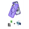 MARSİLYAN™- iPhone 16 Kılıf Nova Asil Prime - Siyah 3D Antistatik Seramik Nano Ekran Koruyucu + Raze Metal Kamera Lens - SH