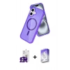 MARSİLYAN™- iPhone 16 Kılıf Nova Asil Prime - Siyah Bilvis 5in1 3D Magic Cam Ekran Koruyucu + Bilvis Titan Kamera Lens - GS