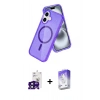 MARSİLYAN™- iPhone 16 Kılıf Nova Asil Prime - Siyah Bilvis 5in1 3D Magic Cam Ekran Koruyucu + Bilvis Titan Kamera Lens - SH