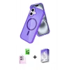 MARSİLYAN™- iPhone 16 Kılıf Nova Asil Prime - Siyah Bilvis 5in1 3D Magic Cam Ekran Koruyucu + Raze Metal Kamera Lens - PE