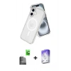 MARSİLYAN™- iPhone 16 Kılıf Nova Asil Prime - Siyah Bilvis 5in1 3D Magic Cam Ekran Koruyucu + Raze Metal Kamera Lens - SH