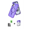 MARSİLYAN™- iPhone 16 Kılıf Nova Asil Prime - Siyah Bilvis 5in1 3D Magic Cam Ekran Koruyucu + Raze Metal Kamera Lens - SH